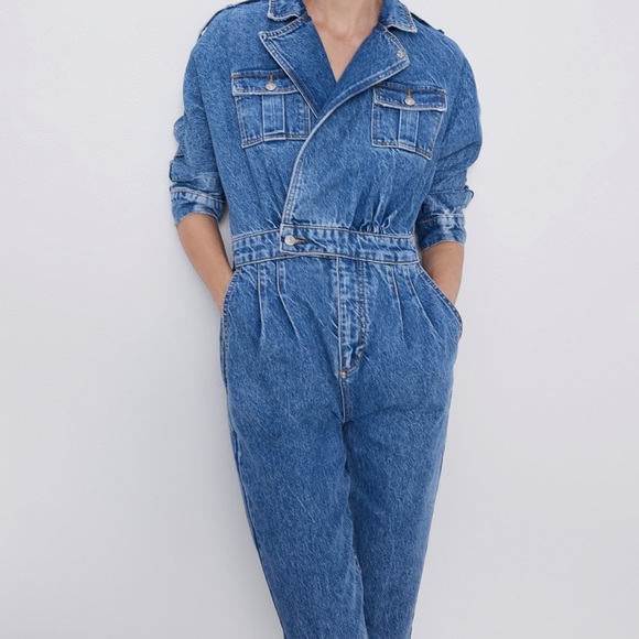 WANTED: Zara denim 80s Arizona blue jumpsuit - Picture 2 of 4